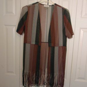 Anis.A summer short sleeve multicolored duster, L